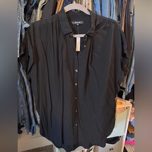 Madewell Dolman Sleeve Black Button-Up Shirt - Size S